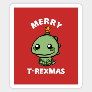 Merry T-Rexmas! - cute funny christmas design Sticker